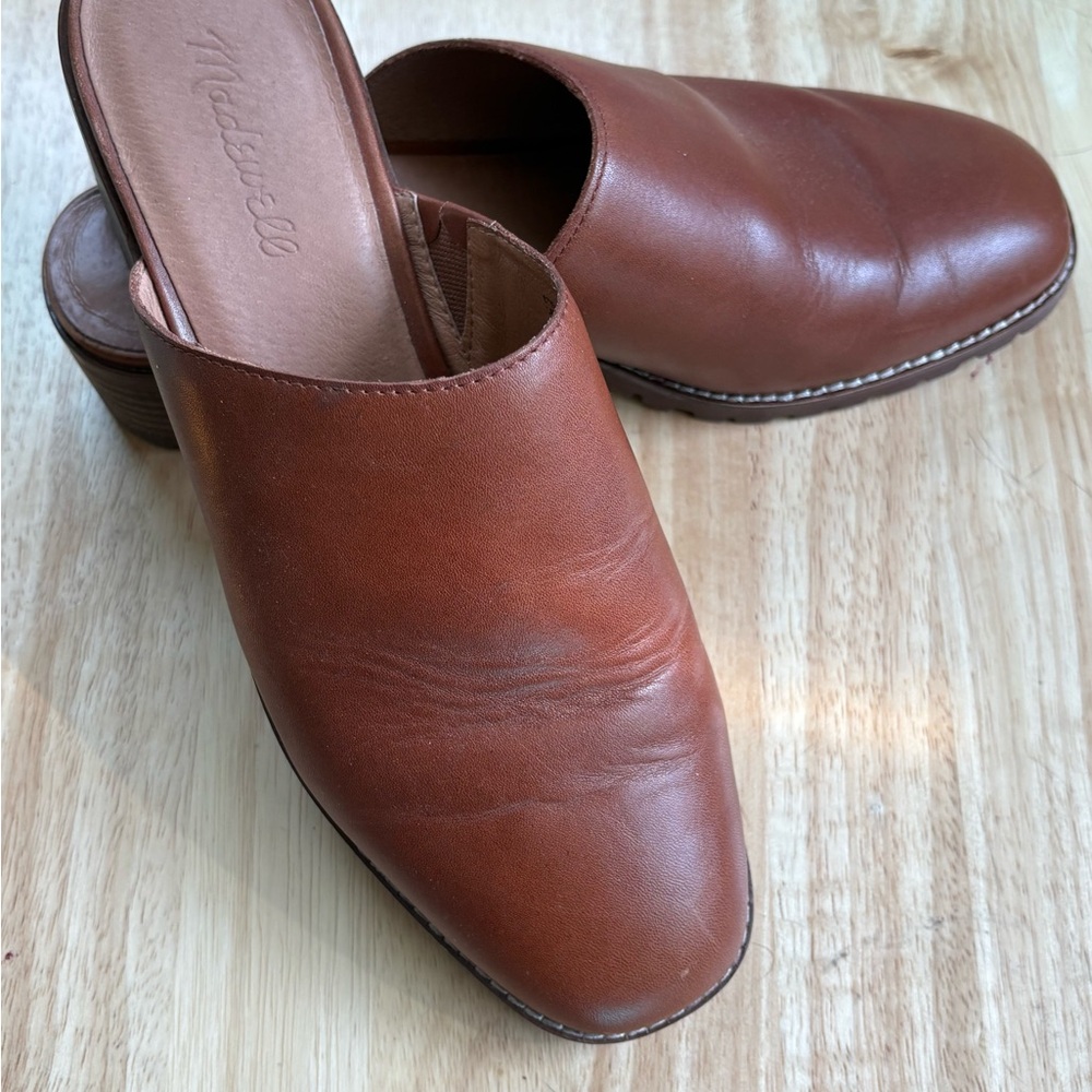 Madewell Brown Leather Mules Clogs